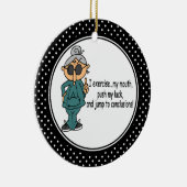 ダイエットおもしろいユーモアのクリスマスオーナメント セラミックオーナメント (右)