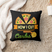 ダイエットおもしろいユーモア – どのように私は炭水化物を切る – ピザノベルティ クッション (ブランケット)