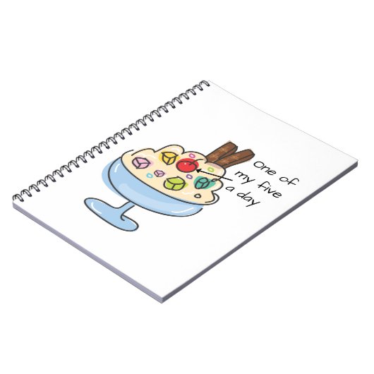 ダイエットおもしろい引用文アイスクリームサンデ ノートブック (左側)