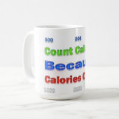 ダイエットと減量カロリー コーヒーマグカップ (正面左)