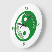 ダイエットと減量食べ良良感じ良 ラージ壁時計 (傾斜)