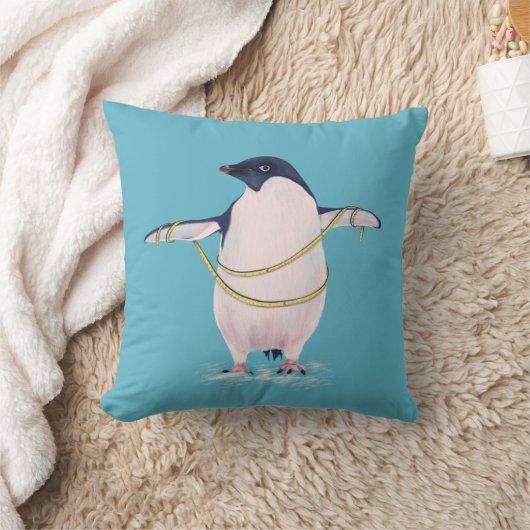 ダイエットのかわいくおもしろいな脂肪質のペンギン クッション (ブランケット)