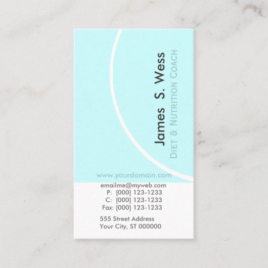 ダイエットの栄養物の抽象芸術の上品で刃の鋭いデザイン 名刺 (正面)