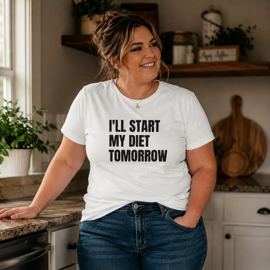 ダイエットは明日から プラスサイズTシャツ