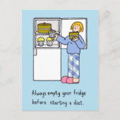 ダイエットを開始する前に冷蔵庫を空にする ポストカード (正面)