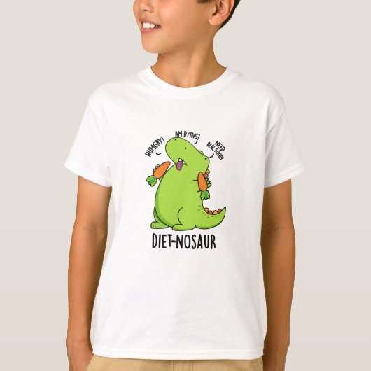 ダイエットノザウルス 面白い恐竜 ダジャレ Tシャツ (正面)