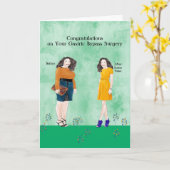 ダイエット前・食後の胃バイパス手術 カード (黄色い花)