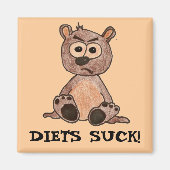 ダイエット吸!不機嫌な小さなクマの子 マグネット (正面)
