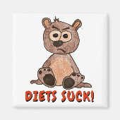 ダイエット吸!不機嫌な小さなクマの赤ちゃん漫画 マグネット (正面)