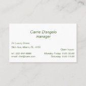 ダイエット栄養管理職 名刺 (裏面)