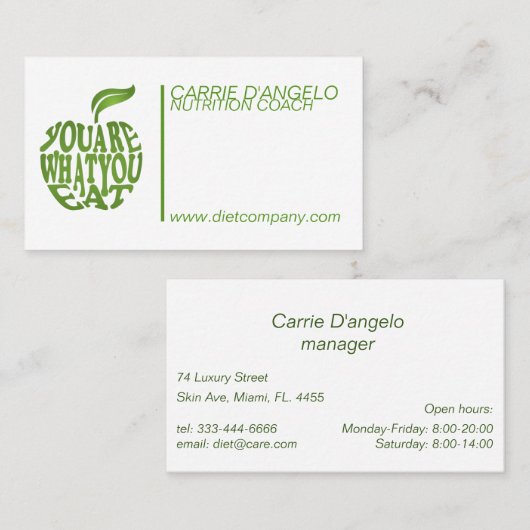 ダイエット栄養管理職 名刺 (正面/裏面)