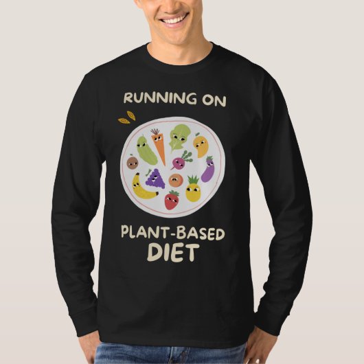 ダイエット走のオン植物 – ベースの果物と野菜 Tシャツ (正面)