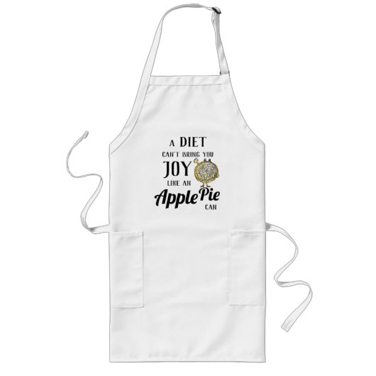 ダイエットvsアップルパイおもしろいベーキンググルメパン ロングエプロン (正面)