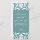 ダイカットアクアブルーダマスクウェディング招待状 招待状 (正面)