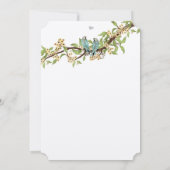 ダイカットイエローティール（緑がかった色）アクアブルーバードウェディング招待 招待状 (裏面)