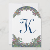 ダイカットグリーンラズベリーブルー結婚式招待状 招待状 (裏面)