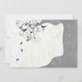 ダイカットグレイ海軍ラブバード結婚式招待状 招待状 (裏面)