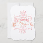 ダイカットバラ金ゴールドピンクコーラルモダンタイポグラフィ 招待状 (裏面)