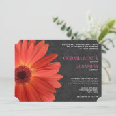 ダイカットピンクオレンジガーベラデイジー結婚ズ 招待状 (スタンド正面)