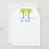 ダイカットライム王室のブルービーチタイポグラフィ招待状 招待状 (裏面)