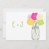 ダイカットランヌカルスバラライムピンクイエローメイソンジャー 招待状 (裏面)