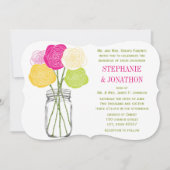 ダイカットランヌカルスバラライムピンクイエローメイソンジャー 招待状 (正面)