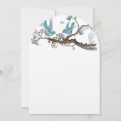 ダイカットローバードアクア&ピンクの結婚式の招待 招待状 (裏面)