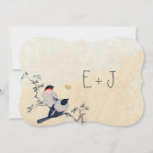 ダイカットヴィンテージさくらんぼブロッサム結婚《鳥》アメリカゴガラ 招待状 (裏面)