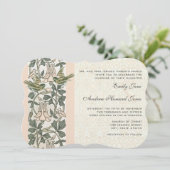 ダイカットヴィンテージラバードハニーサックル結婚ズ 招待状 (スタンド正面)