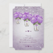 ダイカット輝く紫のメイスンジャー結婚ズ 招待状 (裏面)