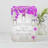 ダイカット輝く紫のメイスンジャー結婚ズ 招待状 (スタンド正面)