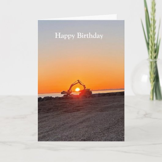 ダイガーとトラックのフレーミング海で沈む太陽 カード (正面)