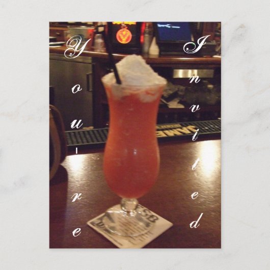 ダイキリのカクテルのパーティの招待状 インビテーションポストカード (正面)