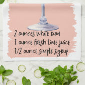 ダイキリカクテルレシピ キッチンタオル (折り畳み)