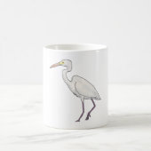 ダイサギの鳥アート コーヒーマグカップ (中央)