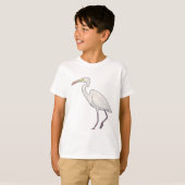 ダイサギの鳥アート Tシャツ (正面フル)