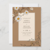 ダイシーと秋の花の森の葉 秋の結婚式 招待状 (正面)