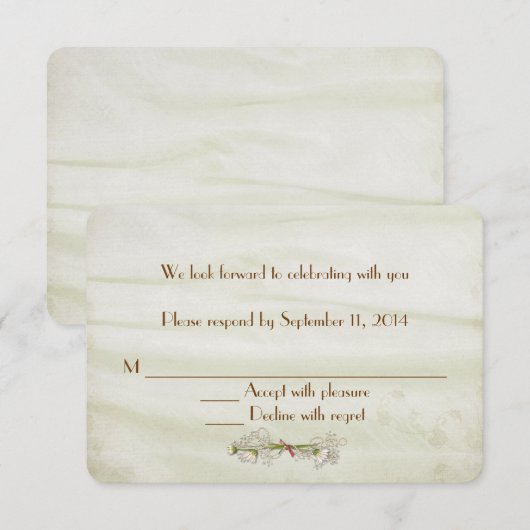 ダイシーのあるウェディングシルクへの返信 招待状 (正面/裏面)