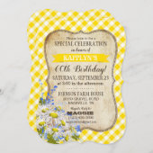 ダイシーの花束と一緒に楽しむ国産ピクニックの誕生日招待状 招待状 (正面/裏面)