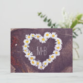 ダイシーハートの天然木を使ったカントリーウェディング招待状 招待状 (スタンド正面)