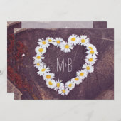 ダイシーハートの天然木を使ったカントリーウェディング招待状 招待状 (正面/裏面)