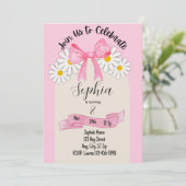 ダイシーフラワーとリボンの誕生日招待状 招待状 (スタンド正面)