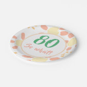 ダイシー フラワール ユーモア なんてこった 80歳の誕生日 ペーパープレート (アングル)