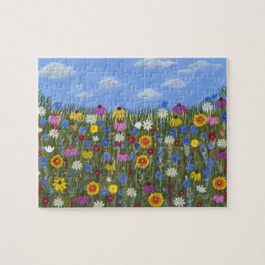 ダイジーのある野生の花 ジグソーパズル (横)