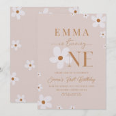 ダイジーの誕生日招待状 編集可能なテンプレート 招待状 (正面/裏面)