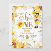 ダイジーひまわり女子の最初のBee-Day 誕生日 招待状 (正面)