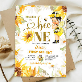 ダイジーひまわり女子の最初のBee-Day 誕生日 招待状