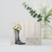 ダイジー付きの素朴なカントリー ブート 保存日 案内ポストカード (スタンド正面)