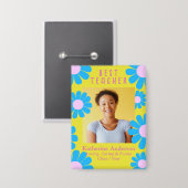 ダイジー最高の先生写真黄色ボタン 缶バッジ (正面/裏面)