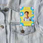 ダイジー最高の先生写真黄色ボタン 缶バッジ (インサイチュ)